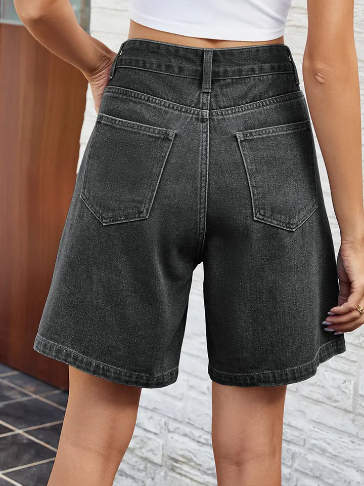 Denim Bermuda Shorts met Verstelbare Taille