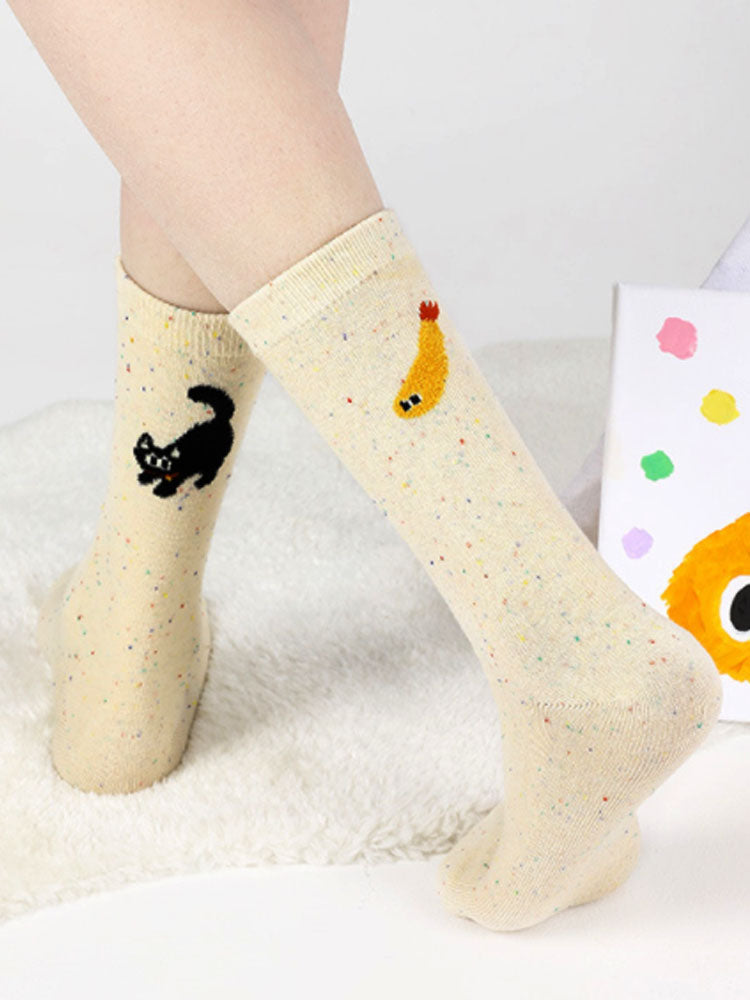 Rozkošný kreslený psí bavlněné ponožky