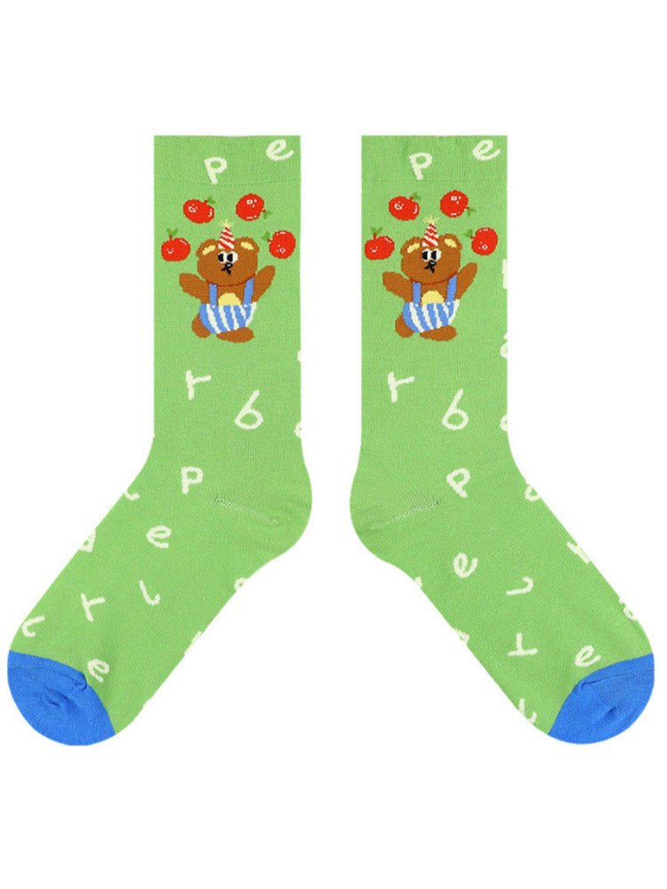 Χαριτωμένο κάλτσες κινουμένων σχεδίων αρκούδα