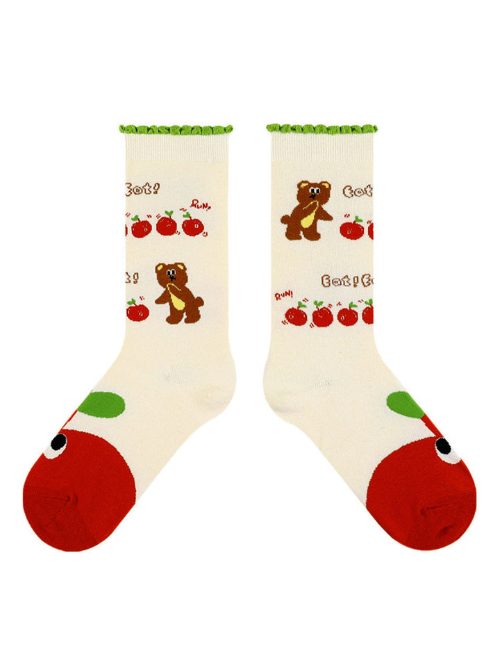 Χαριτωμένο κάλτσες κινουμένων σχεδίων αρκούδα