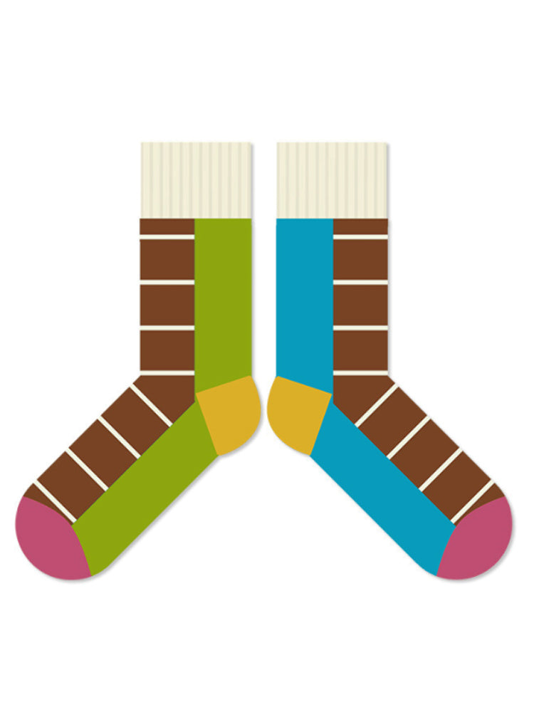 Kleurrijke gestreepte katoenen sokken