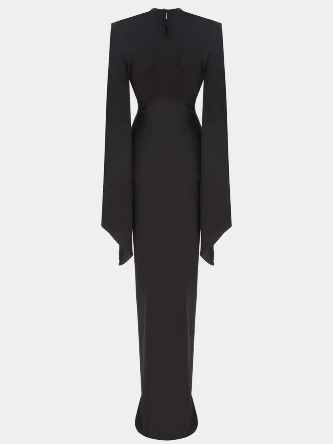 Gothic Style High Neck Dramatic Sleeves Maxi Dress