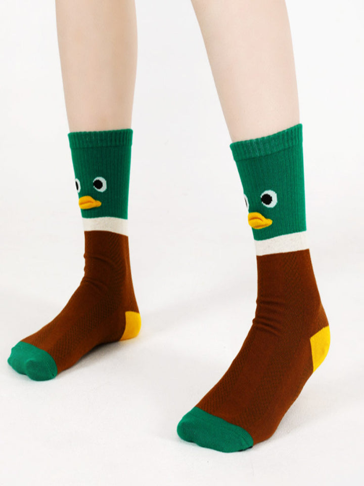 Adorables chaussettes en coton canard de dessin animé