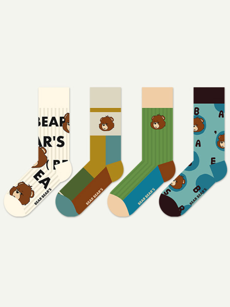 Cartoon beer alfabet katoenen sokken