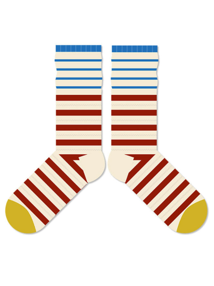 Kleurrijke gestreepte katoenen sokken