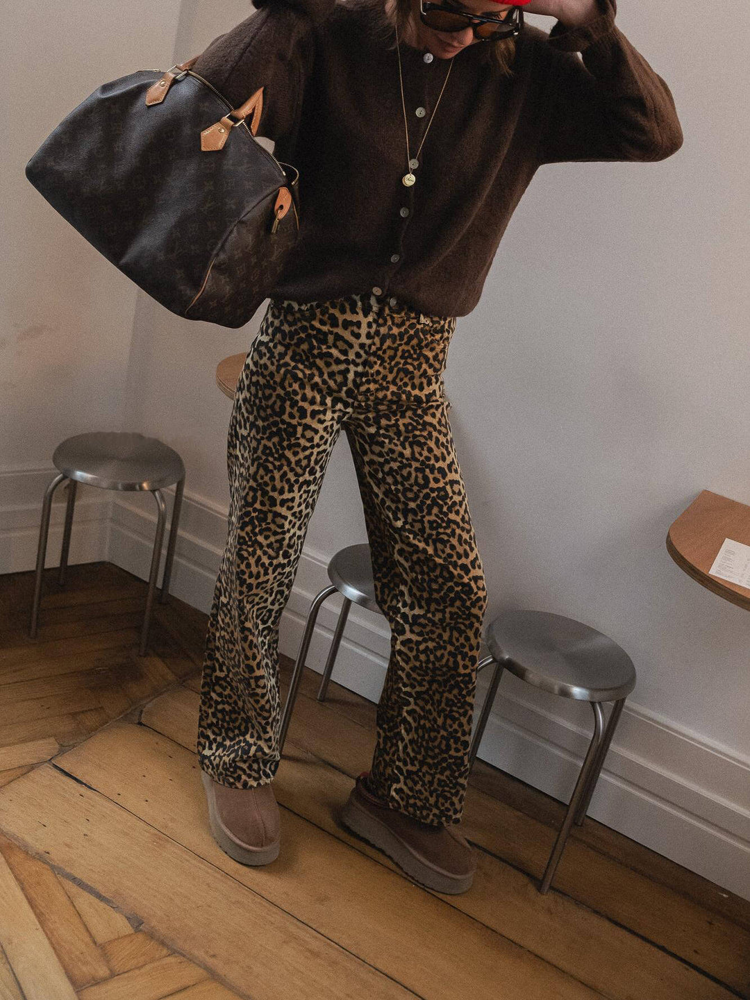 Yasleonora Hw Leopard Denim Jeans