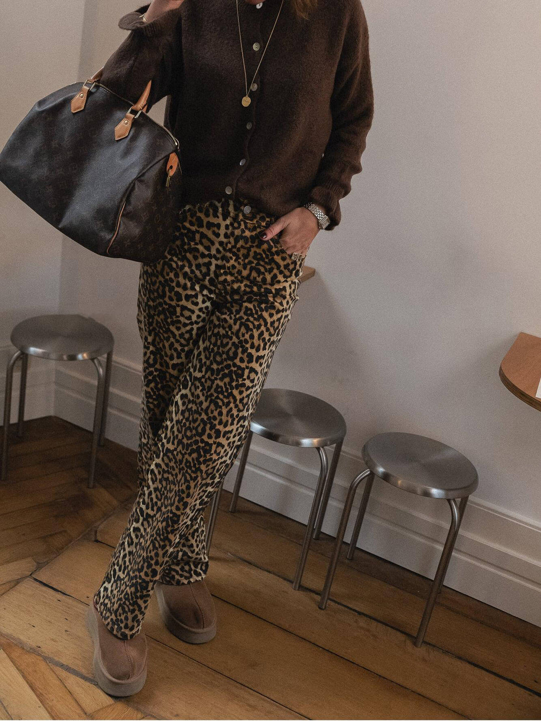 Yasleonora Hw Leopard Denim Jeans