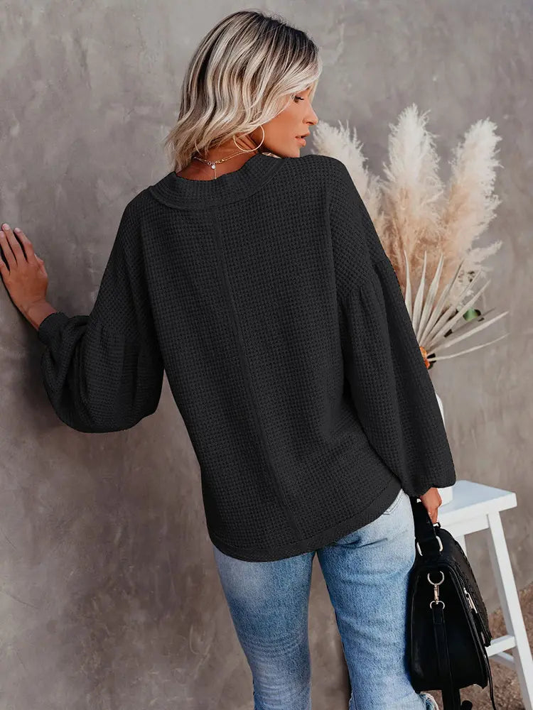 New Stylish V-Neck Knit Top