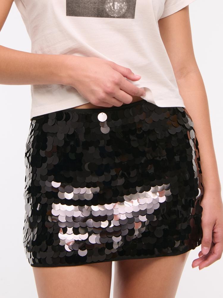 Vlinderdas Textuur Cardigan & Mid Rise Sequin Skort