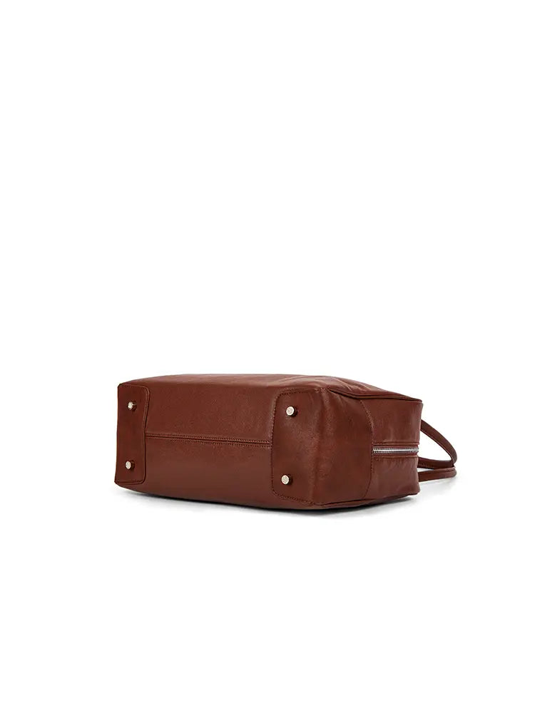 Groen gelooide leren broodtrommel tas