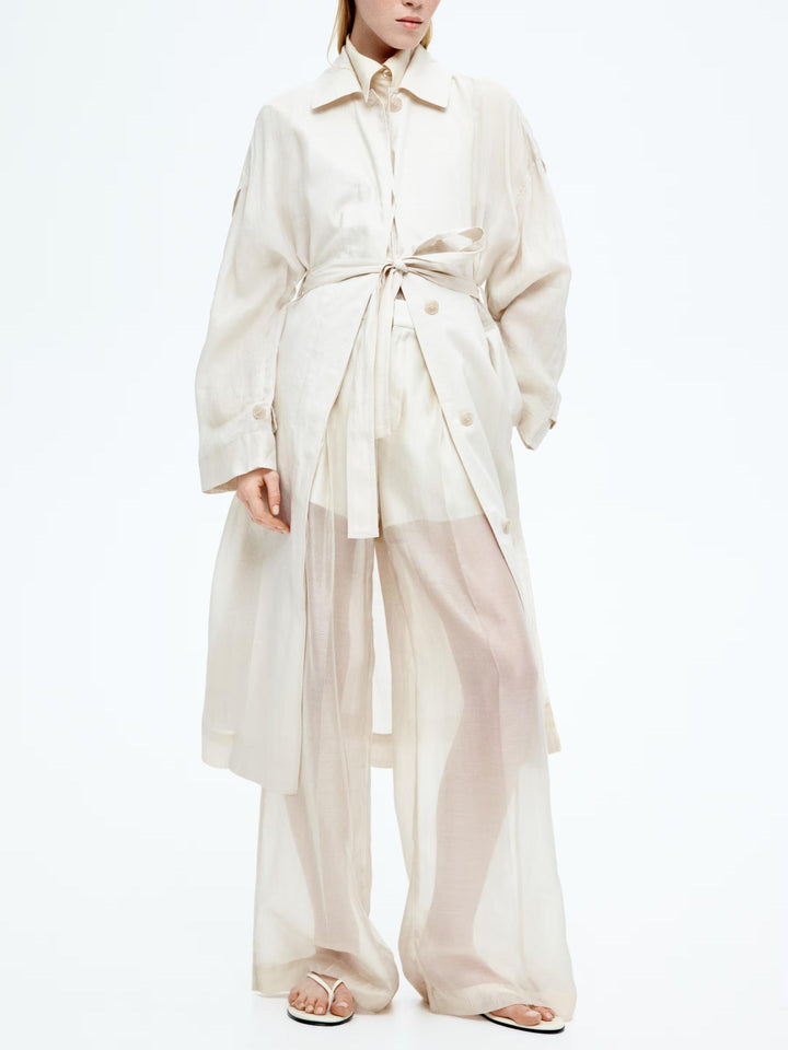 Wide-Leg Sheer Pants
