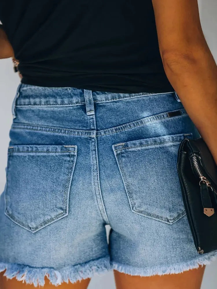 Stijlvolle Gescheurde Denim Shorts