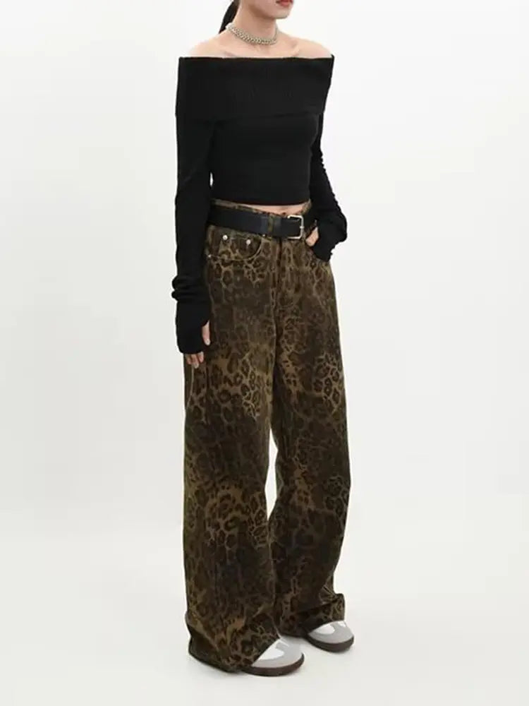 Vintage Leopard Print Jeans