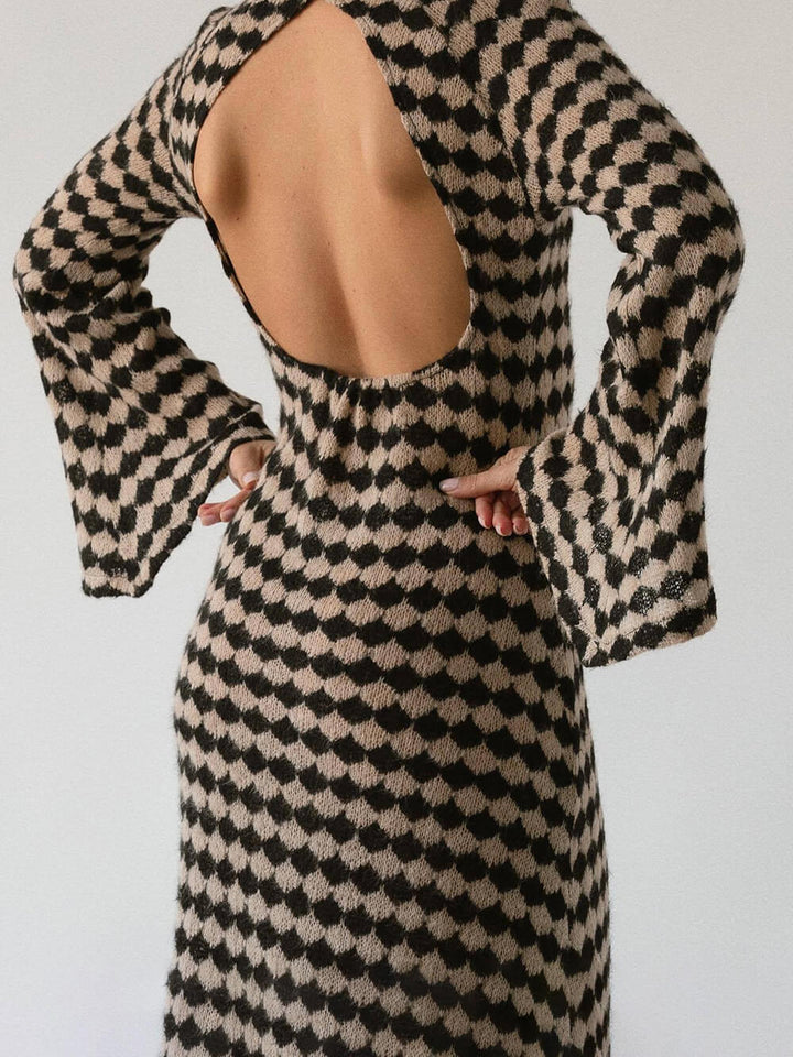 Gebreide jurk met geometrische print