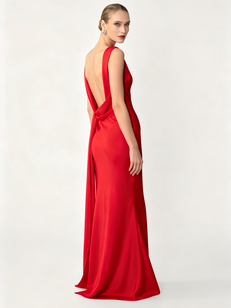 Tied & Drawn – Satin Gown
