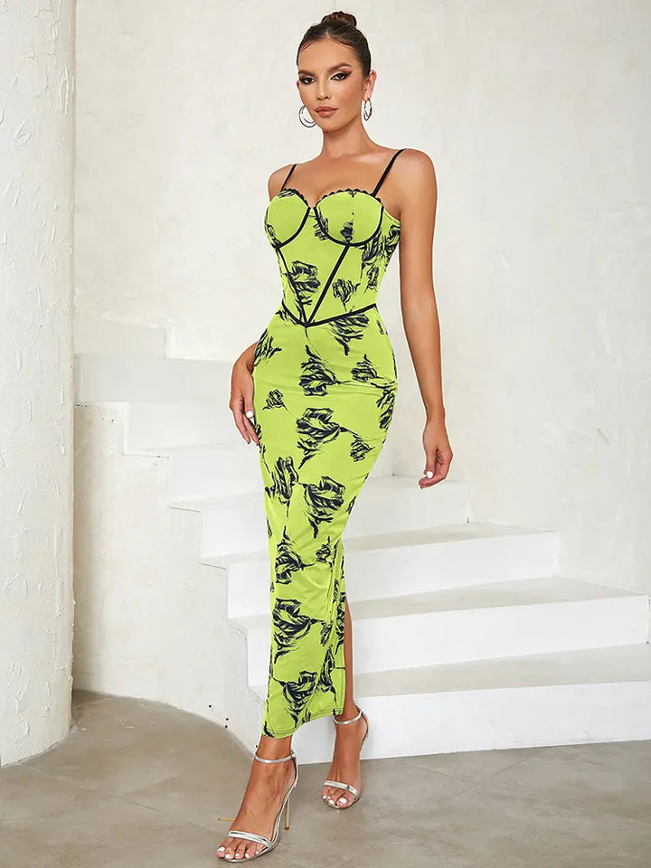 Floral Slit Bodycon Dress