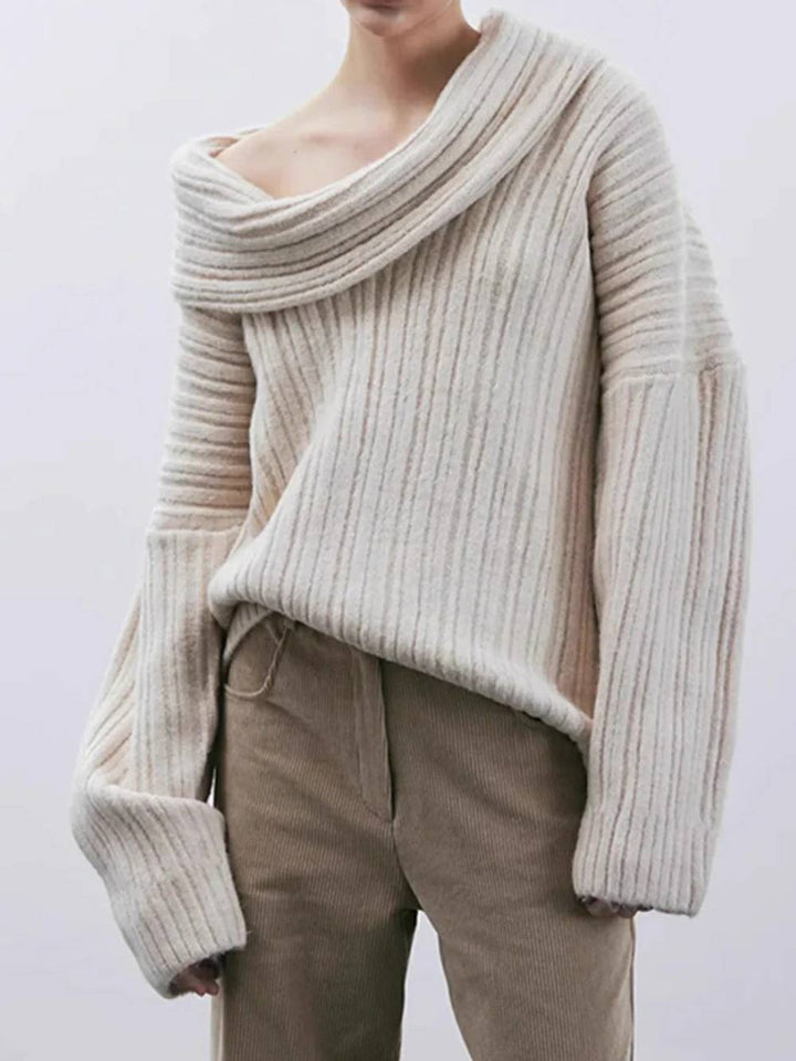 Pull surdimensionné en tricot à haut rouleau