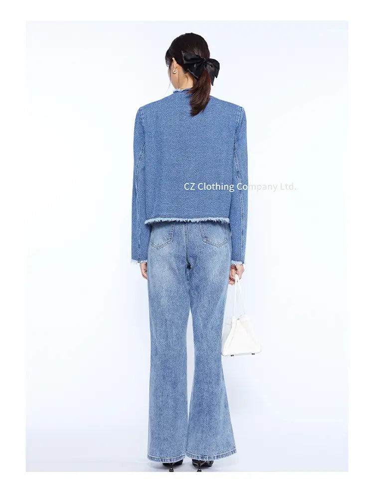 Jachetă Fringe Chic Denim