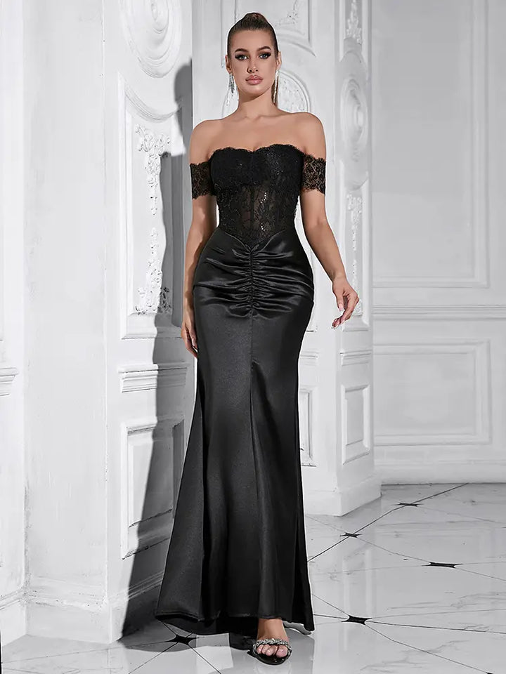 Eleganteng Off-Shoulder Mermaid Gown