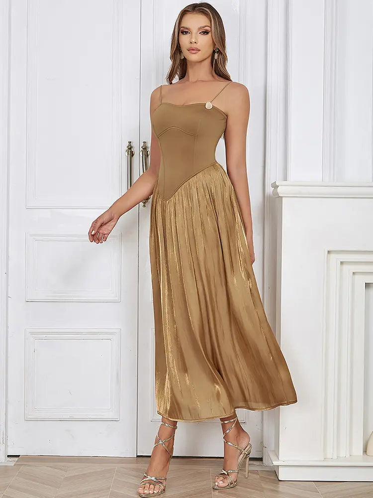 Sleeveless Ruched Maxi Dress