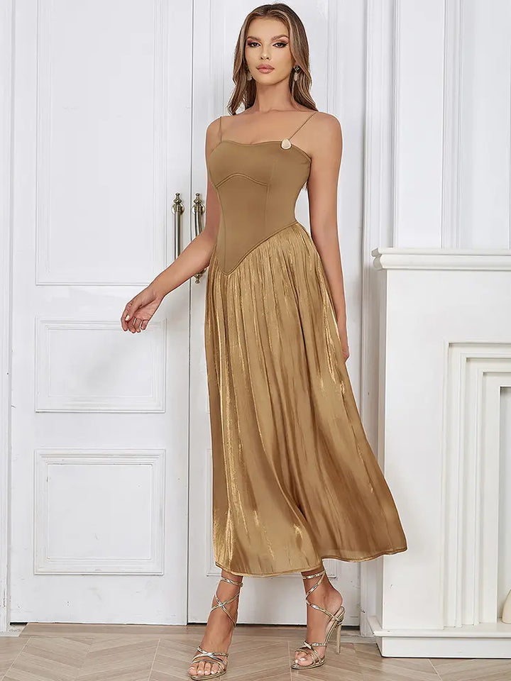 Sleeveless Ruched Maxi Dress