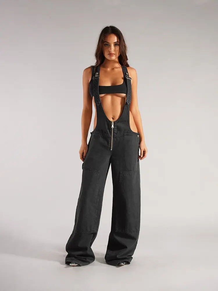 Denim Jumpsuit med dragkedja