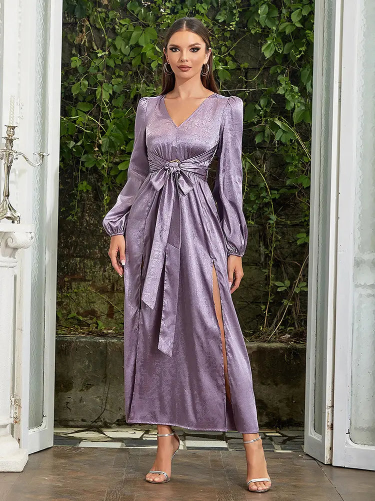Vestido elegante con escote en V