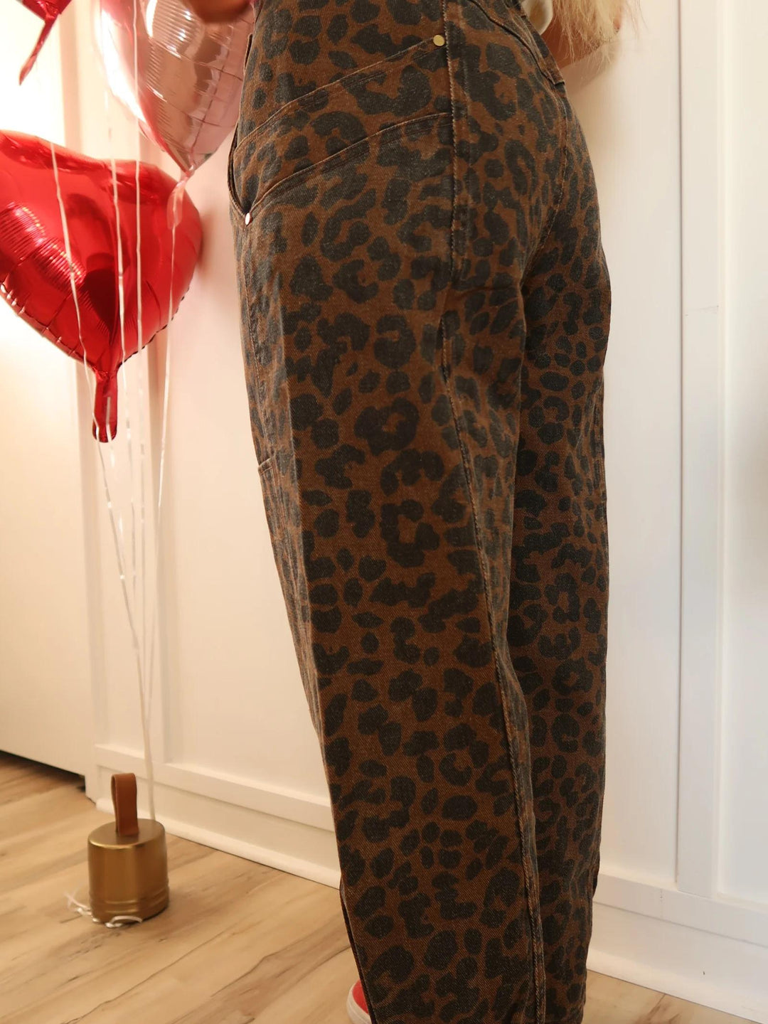 Jeans cu baril leopard Wild in Love