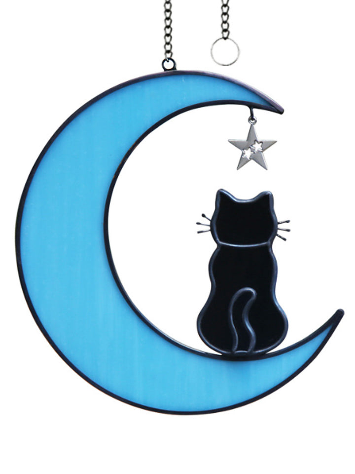 Kočka na Měsíci" Okenní závěsná dekorace