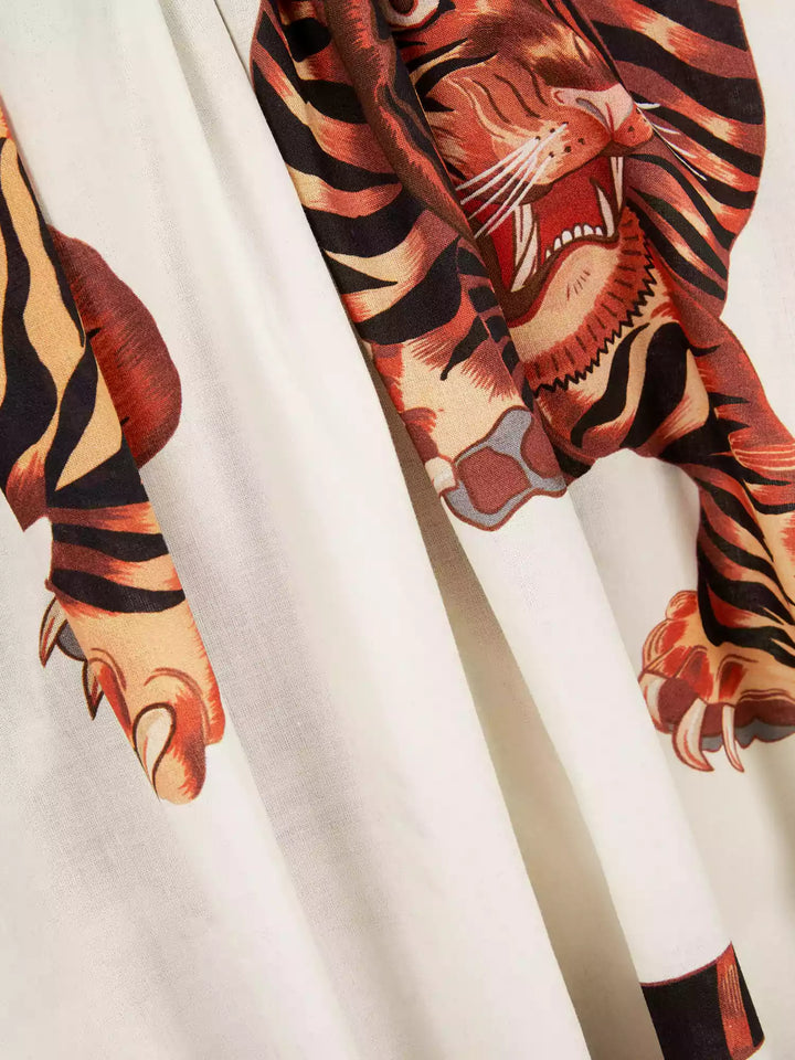 Kleid aus 100 % Baumwolle mit Schulterriemen - Tiger
