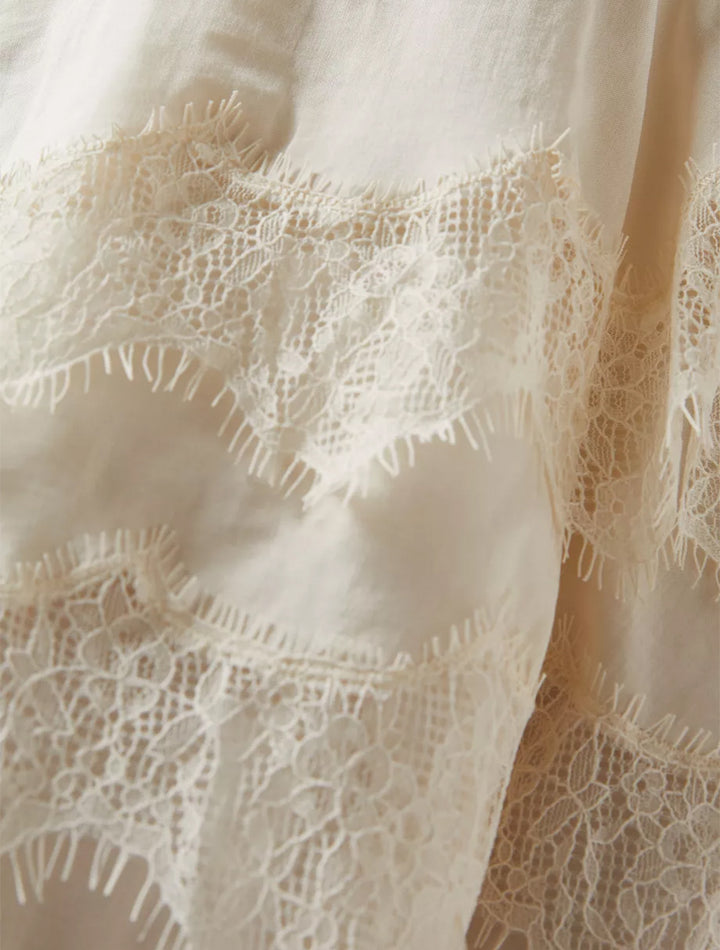 Lace Whispers Ivory Cami Mini Dress