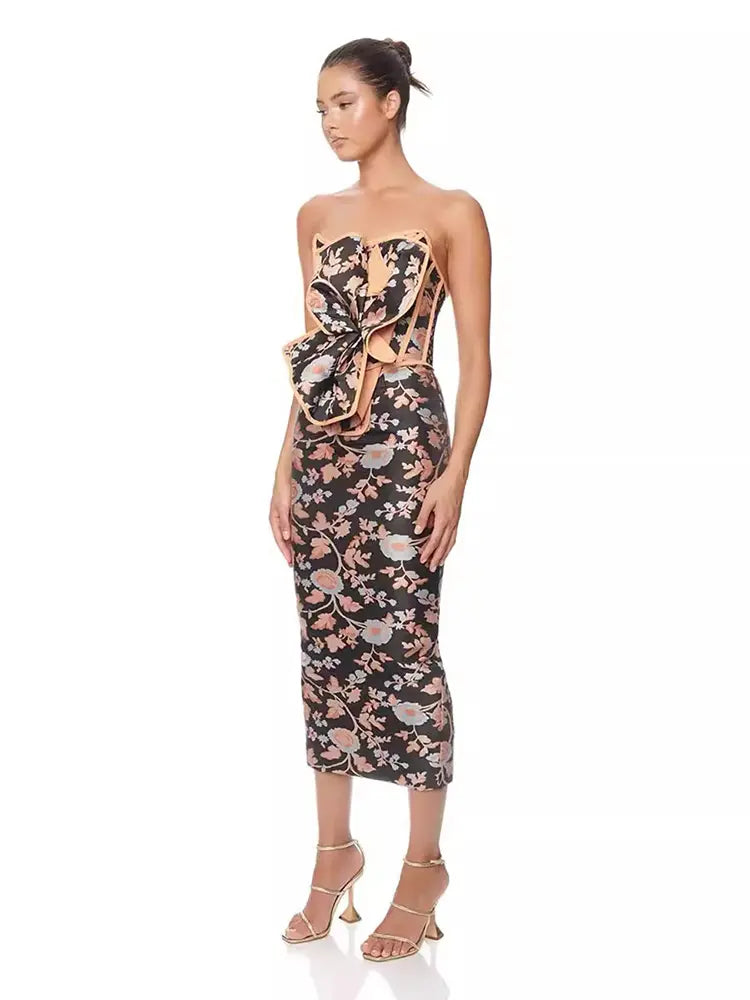 Abito Chic Senza Spalline Senza Schiena con Lacci