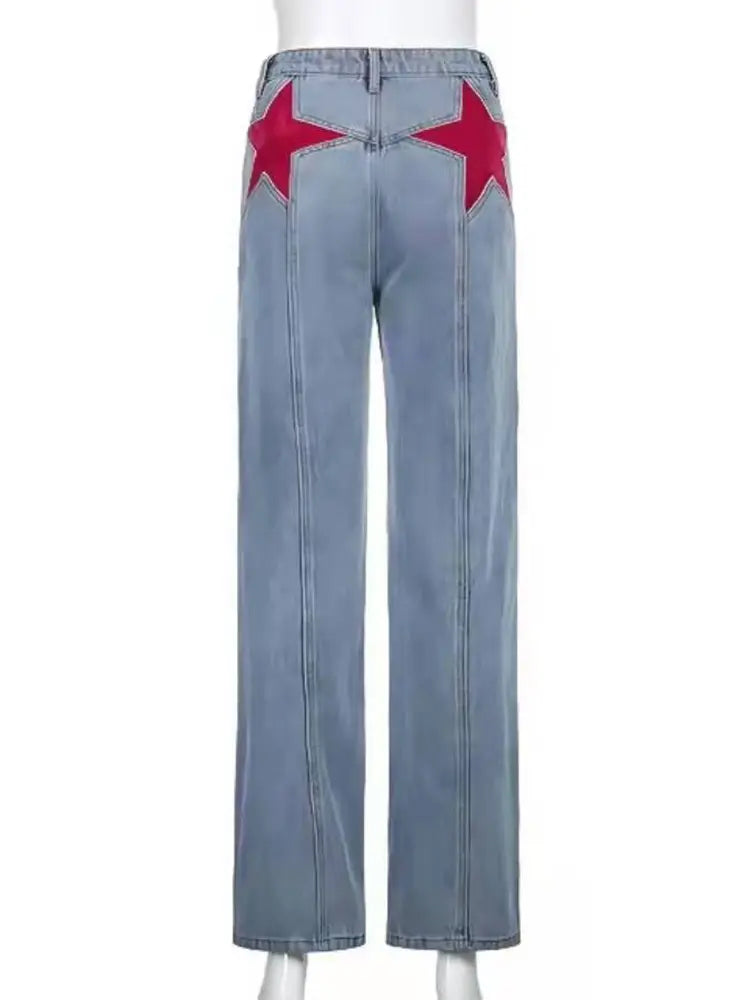 Retro jeans med mellemtalje