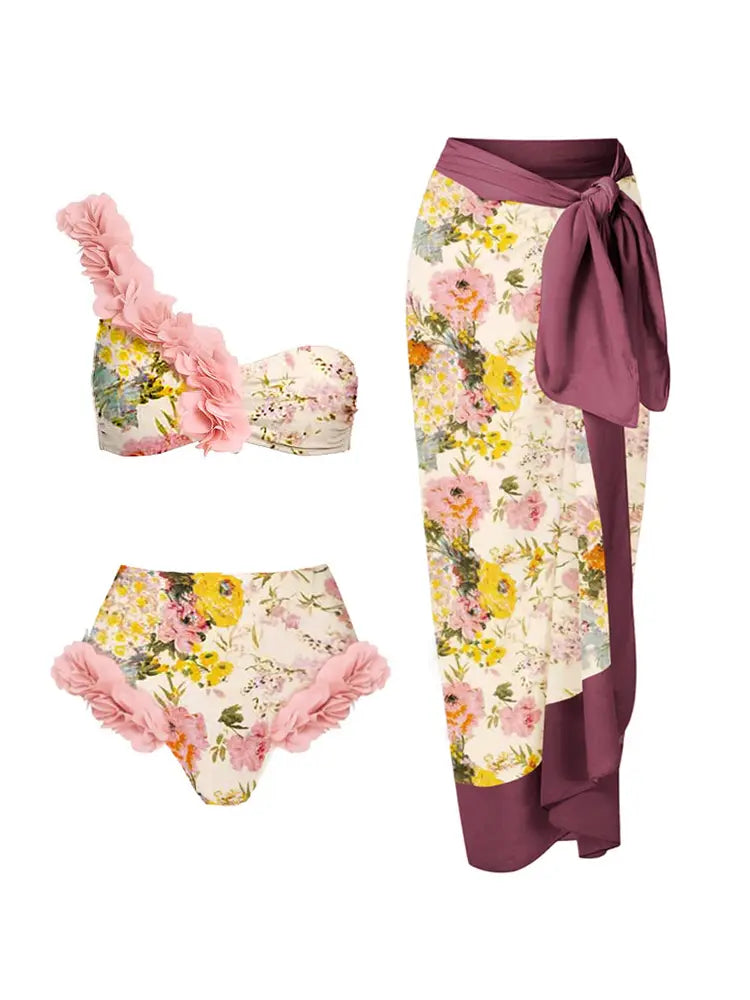 Manwal na Gawang Appliqué na Sexy Bikini Set