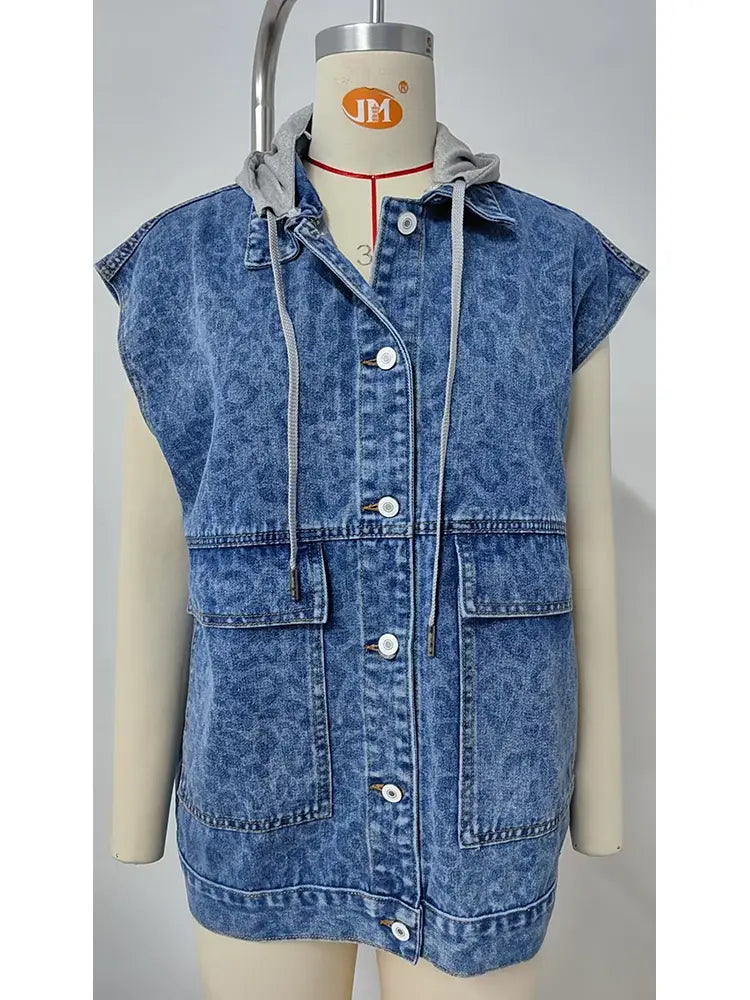 Trendy ærmeløs denimvest