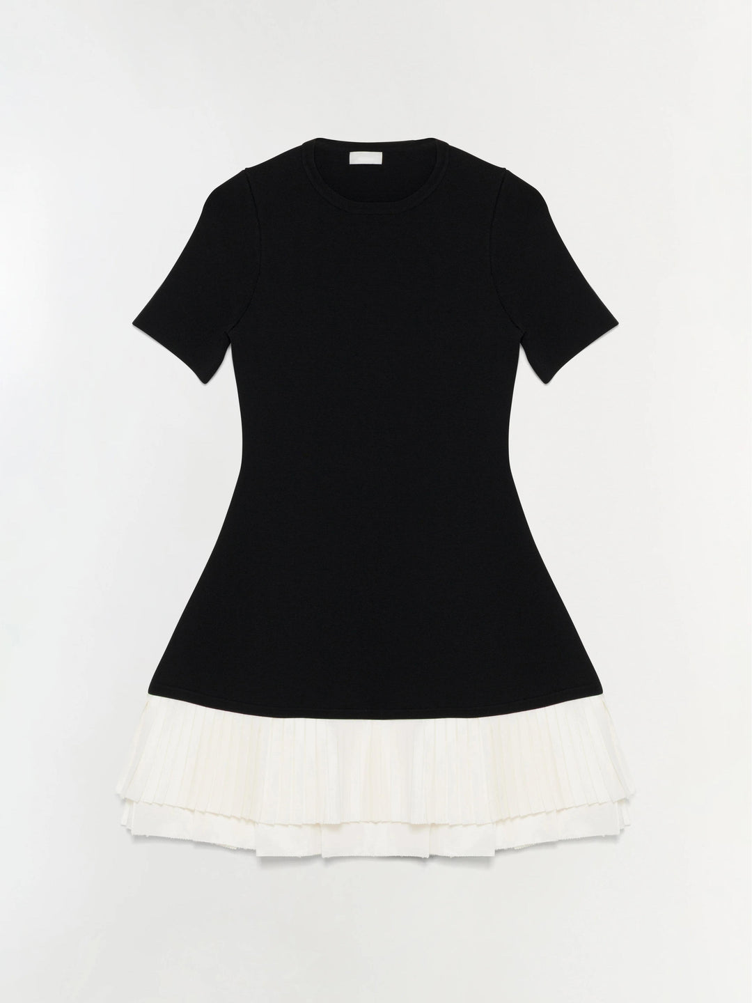 Contrast Pleated Mini Dress