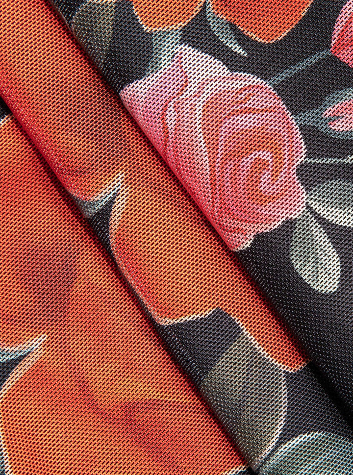 Robe longue à bretelles fines en maille à imprimé floral