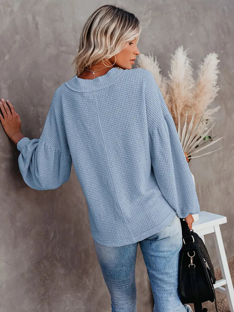 New Stylish V-Neck Knit Top