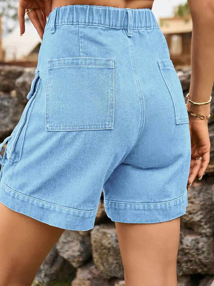 Amerikansk-stil Cargo Denim Shorts