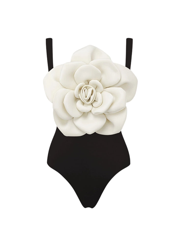 Floral Accent One-Piece Swimsuit Set