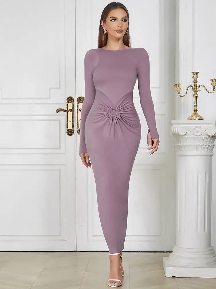 Sexy Chic Ronde Hals Rimpel Jurk