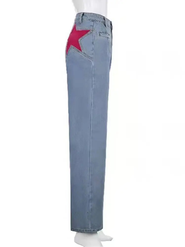 Retro-Jeans mit mittlerer Taille und ausgestelltem Bein