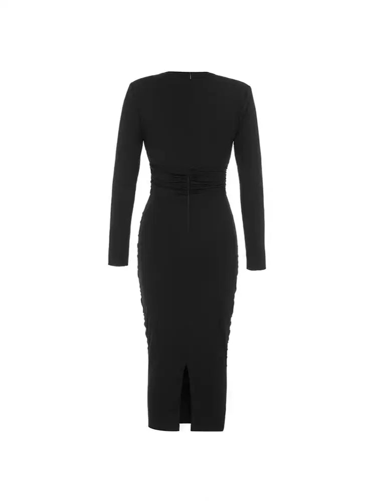 Robe Slim Fit Creux à Col V Sexy