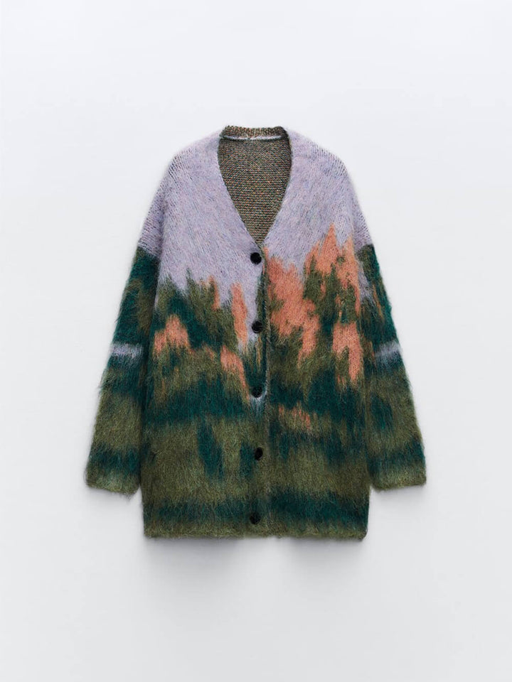 Manteau en tricot paysage