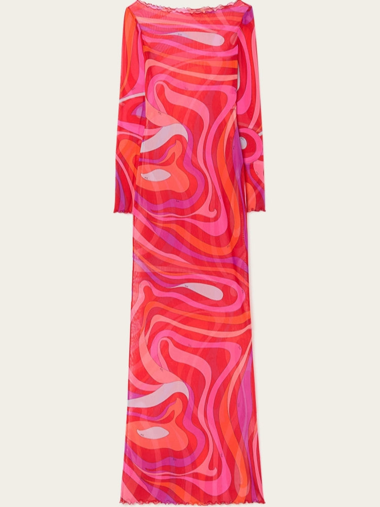 Šaty Marm Chiffon Maxi