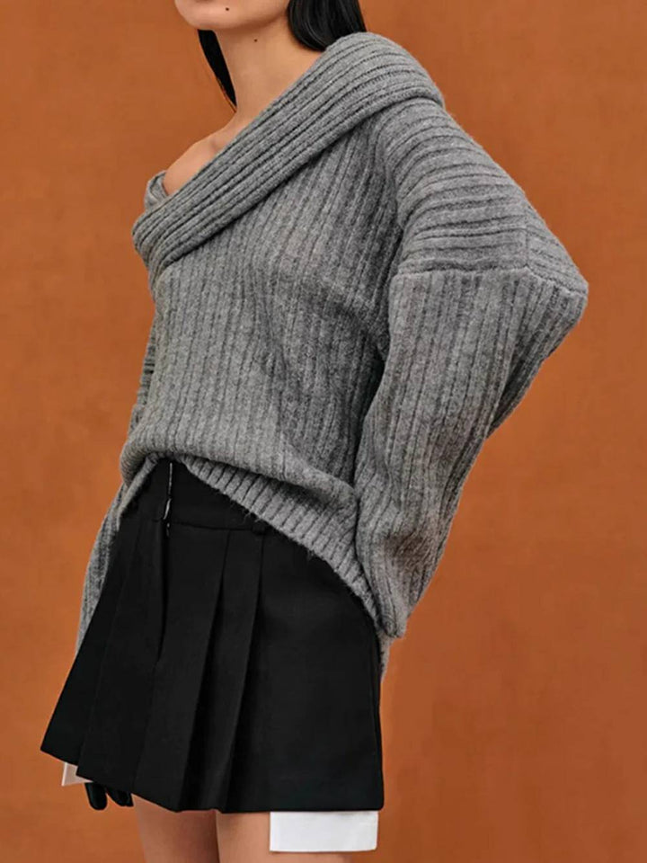 Pull surdimensionné en tricot à haut rouleau