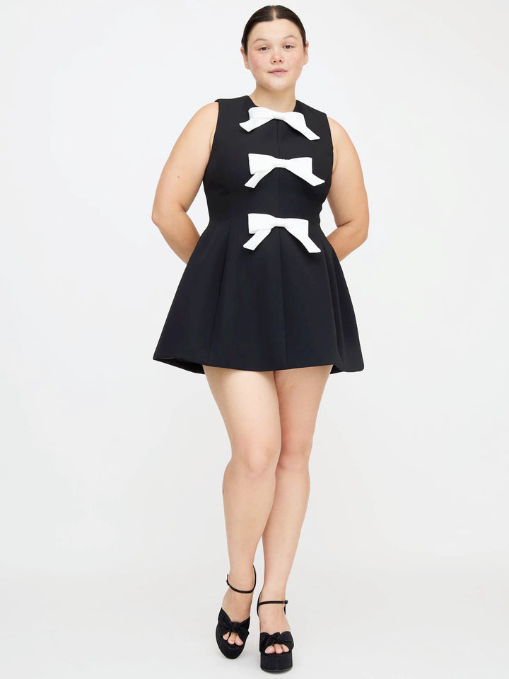 Silk Bow Charm Mini Dress