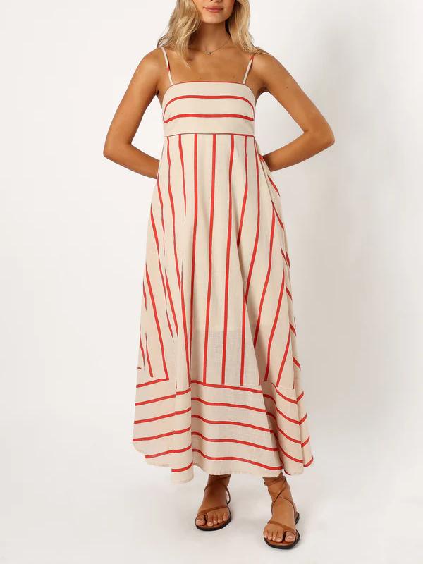 Brea Maxi Dress - Cream Stripe