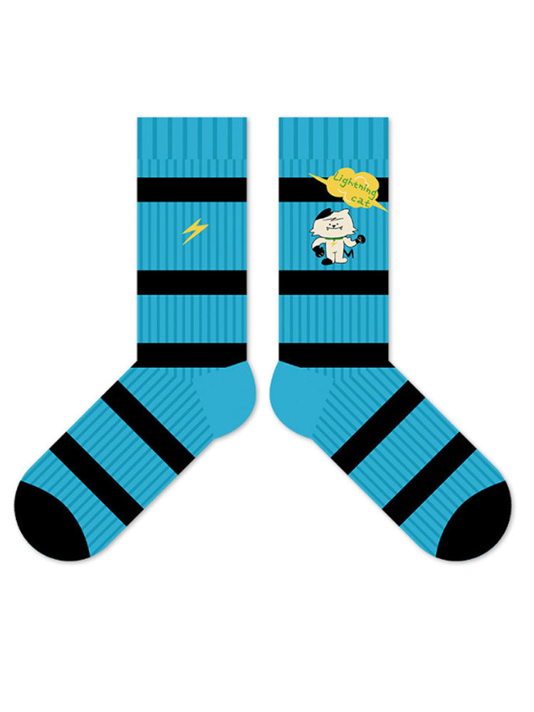 Cute Cartoon Kitty Mid-Calf Socks