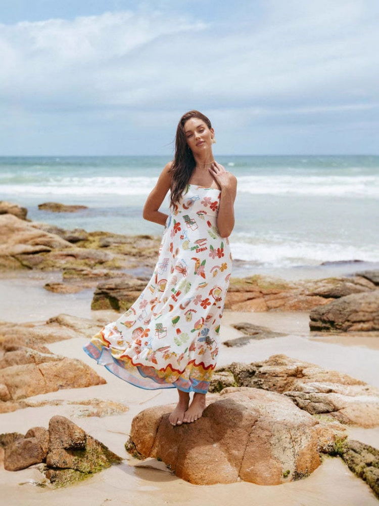 Vestido sencillo sin mangas con tirantes